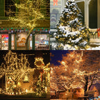 WATERGLIDE Extra Long 328 FT Fairy String Lights, 1000 LED Outdoor Christmas Lights, Green PVC Copper Wire Lights, Plug in 8 Modes & Waterproof for Xmas Tree Holiday Wedding Party Decor, Warm White