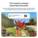Google Nest Doorbell (Wired, 3rd Gen) - 2K Video and Gemini, Live View, Night Vision, 2-Way Audio - Works with Google Home - 2025 Model - Linen