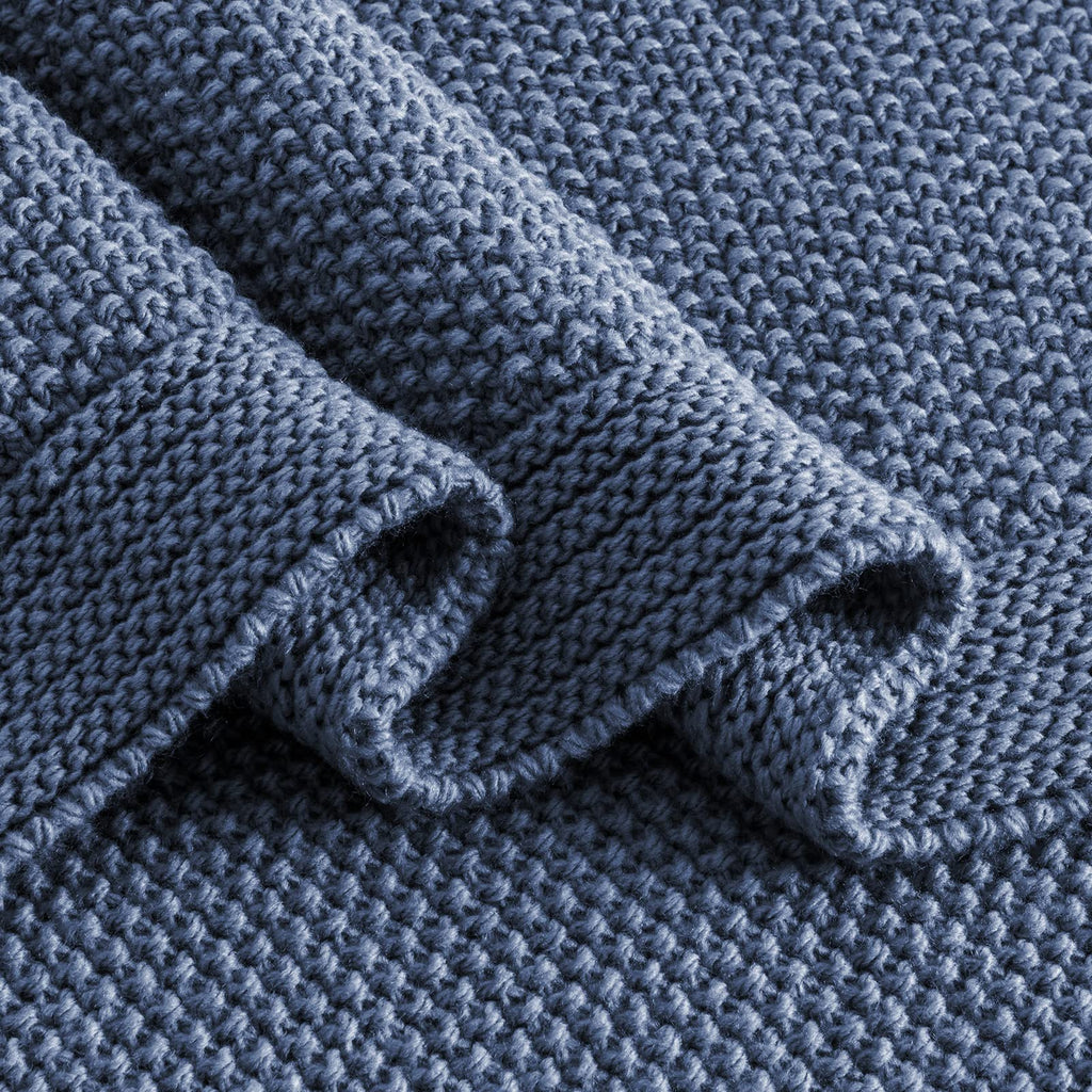 CozeCube Blue Throw Blanket for Couch, Soft Cozy Cable Knit Throw Blanket for Bed Sofa Living Room, Lightweight Warm Decorative Farmhouse Christmas Throw Blanket, 50"x60", Dusty Blue