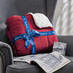 Bedsure Sherpa Fleece Blanket King Size for Bed - Thick and Warm Blanket for Winter, Christmas Blanket Gift, Red, 108x90 Inches