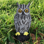 Hausse Fake Owl Decoys, Plastic Bird Scarecrow Sculpture Scare Birds Away, Horned Owl Bird Deterrents, Garden Protectors, Nature Enemy Horned Pest Repellent for Outdoor Garden Yard