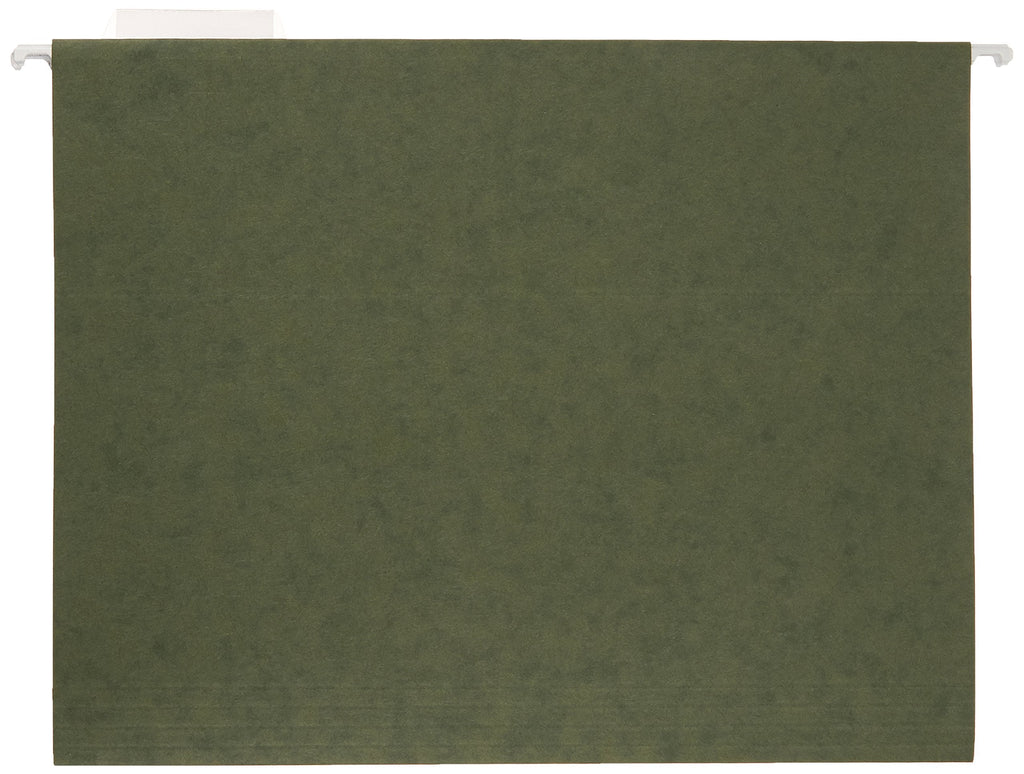 Amazon Basics Hanging Organizer File Folder, Letter Size, Green - Pack of 25