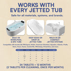 CLYND Jetted Tub Cleaner for the Jets and the Tubes 24 Tablets Hot Tub Cleaner for Jet Bathtub Heavy Duty - No Harsh Chemicals and Septic Safe - Compatible with Whirlpool, Spa, Jetted Bath