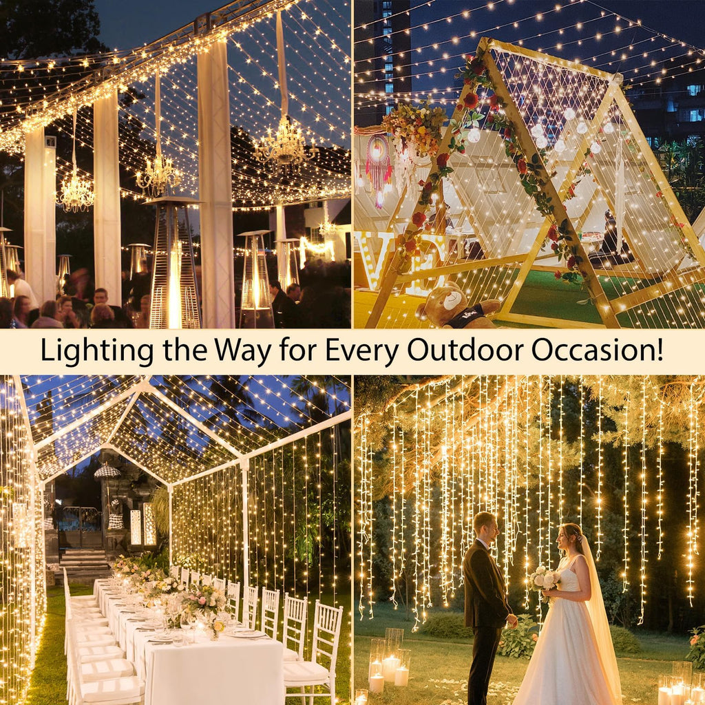 suddus 300 Led Christmas Lights Outdoor, 99ft Christmas Tree Lights Connectable, Warm White Christmas Lights Indoor for Xmas Holiday Yard Party Porch Holiday Lights Decor