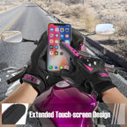 COFIT Motorcycle Gloves Breathable, Touchscreen Motorbike Gloves Anti-Slip with Good Grip Hard Knuckles Protection for Men Women Motocross, BMX ATV MTB Cycling, Road Racing - Pink L