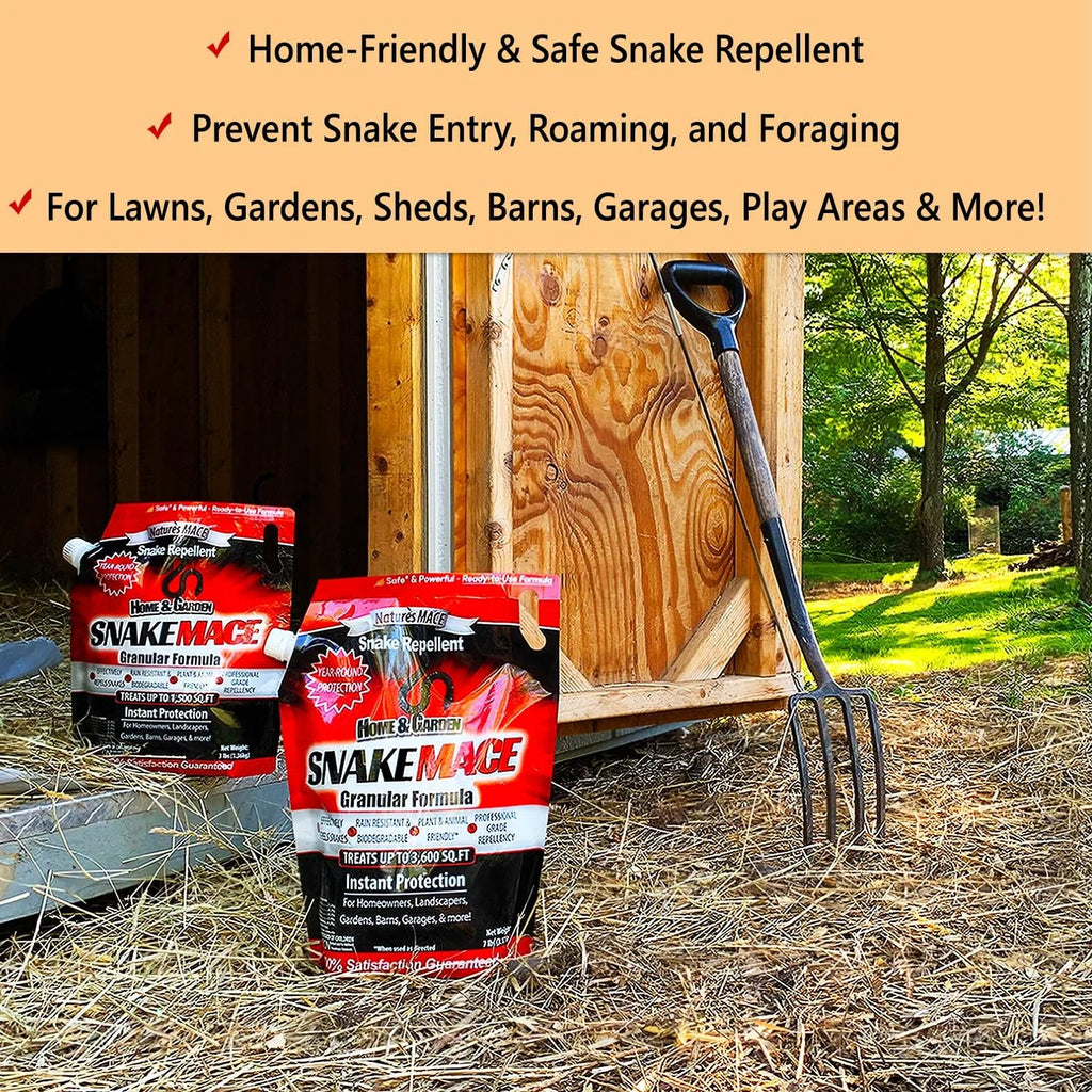 Nature’s MACE Snake Repellent 7LB Granular/Covers 3,600 Sq. Ft. / Keep Snakes Out of Your Garden, Yard, Home, attic and More/Snake Repellent/Safe to use Around Home, Children, & Plants