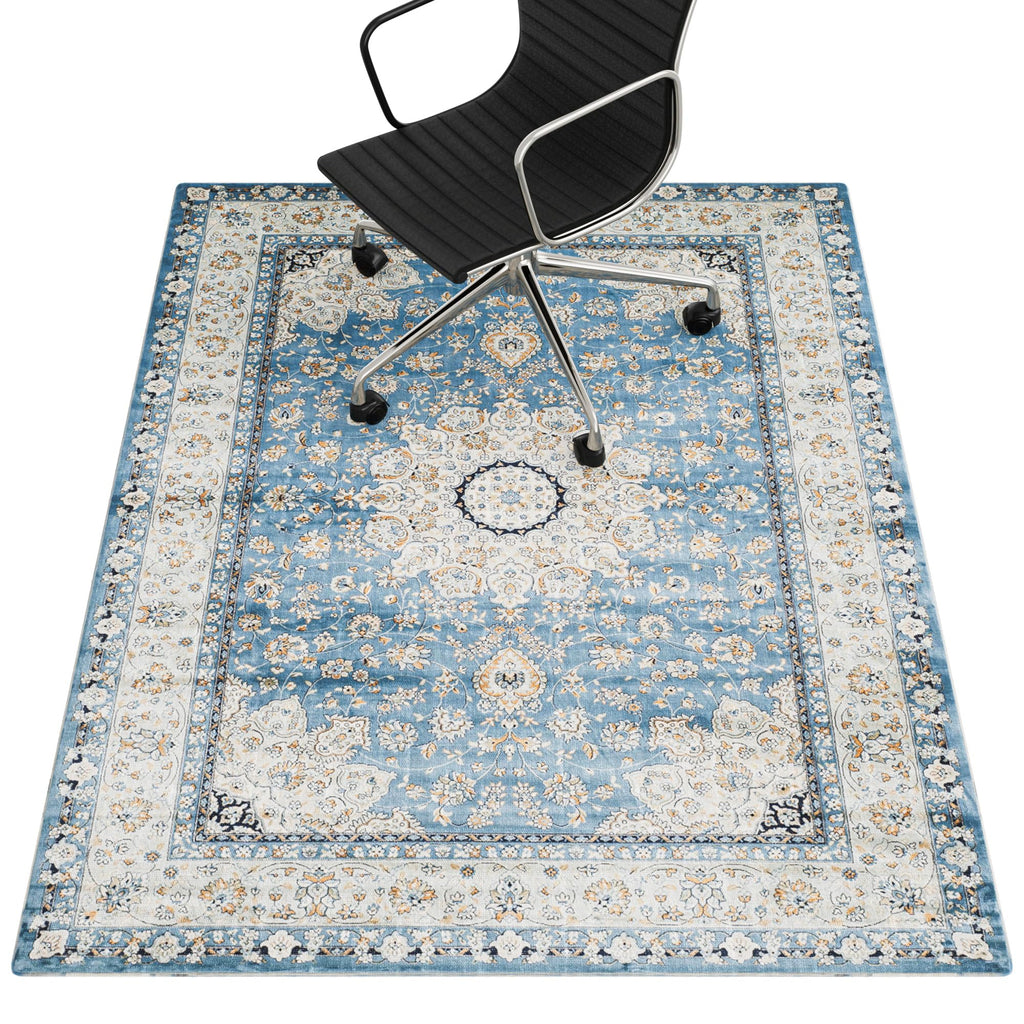 PROHALO Office Chair Mat for Hardwood Floor - 48"x60" Non Slip Under Desk Mat - Blue