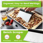 Spring Chef Dough Blender & Pastry Cutter Tool, Stainless Steel Pastry Blender & Bench Scraper for Pizza, Nut, Pie - Multipurpose Dough Cutter & Scraper Tool for Baking with Soft Grip Handles - Black