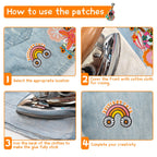 RF-patch 48Pcs Hippie Iron on Patches for Girl, Embroidered Boho Iron on/Sew on Patch for Clothes, Hats, Jeans, Dress, Backpacks, Etc