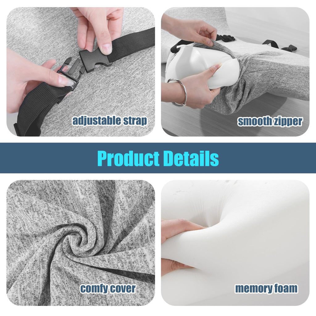 BALAPET Back Support Cushion for Office Chair,Memory Foam Lumbar Support Pillow,Ergonomic Office Chair Cushion for Long Sitting,Back and Butt Cushion for Office Chair with Adjustable Straps