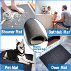 Shower Mats Non Slip for Elderly, 23.2x31.1’’Lager Loofah Non Slip Shower Mat, Loofah Bath Mats for Shower, Non Slip Bath/Shower Mat for Elderly-Black