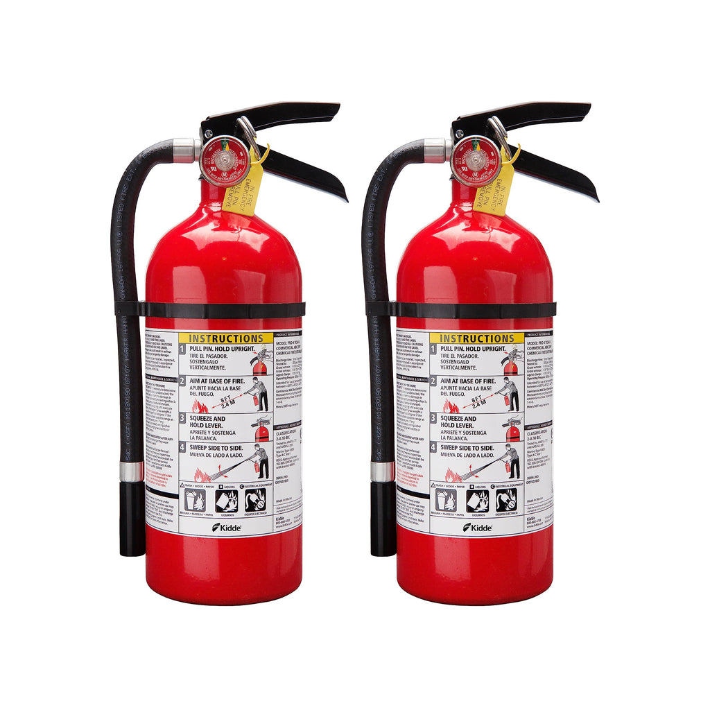 Kidde Pro 210 2A:10-B:C Fire Extinguisher, Rechargeable, Multi-Purpose for Home & Office, 4 lbs. & Fire Extinguisher for Home, 1-A:10-B:C, Dry Chemical Extinguisher, Red, Mounting Bracket