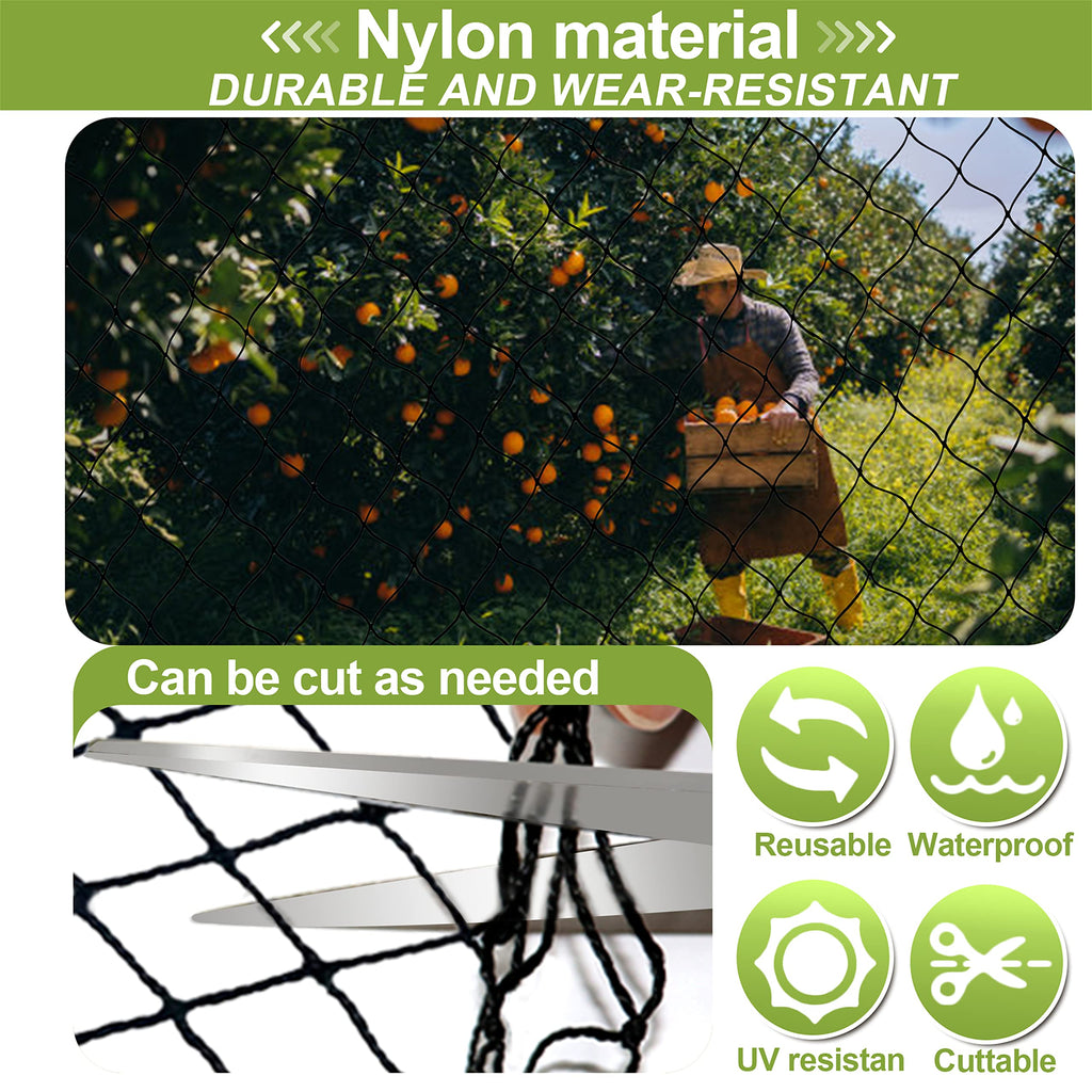 ZL 25' X 50' Net Netting for Bird Poultry Aviary Game Pens New 2.4" Square Mesh Size…