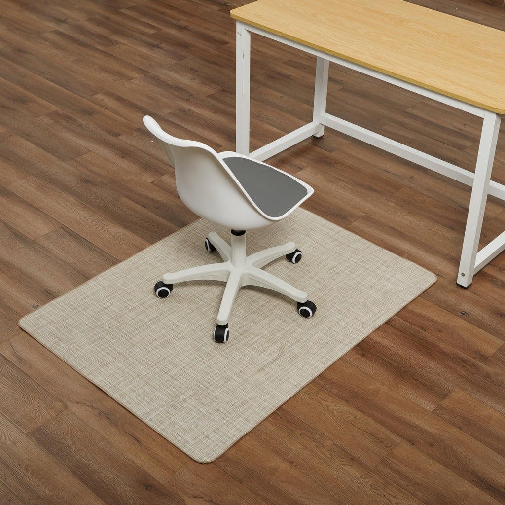 RccugmatS Chair Mat for Hardwood Floor, 36" x 48" Heavy Duty Office Chair Mat for Rolling Chairs, Anti Slip, Non-Curve, Floor Protector for Home Office, Beige