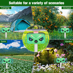 Ultrasonic Animal Repeller Outdoor, Cat Repellent Solar Animal Repeller Dog Deterrent with Motion Sensor&Light, Yard Farm Garden Repellent for Cat Squirrel Dog Rabbit Raccoon Skunk Fox Deer 2 Pack