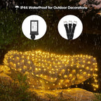 BlcTec Christmas Net Lights 200 LED 8.2ft x 4.9ft Outdoor Christmas Bush Lights with 8 Modes, Timer, Connectable, Waterproof and Green Wire for Trees, Bushes, Christmas Decorations, Warm White