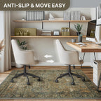 48"x60" Office Chair Mat for Hardwood Tile Floor, Under Desk Carpet Protector for Rolling Computer Chair Mat, Machine Washable Area Rug, Anti-Slip 1/5" Thick Low Pile Thin Vinyl Floor Mat, Sepia
