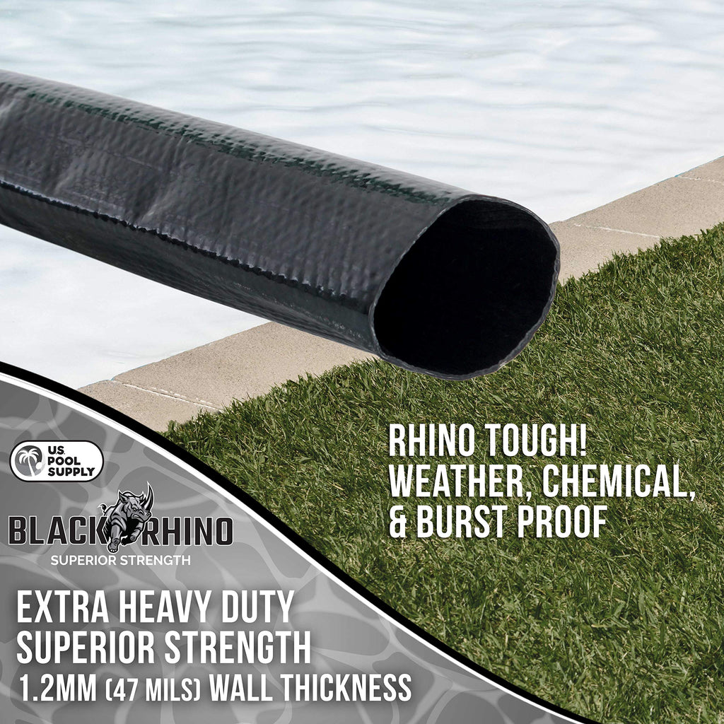 U.S. Pool Supply Pool Backwash Hose 2 Inch Diameter x 100 Feet - Discharge Hose for Pump, Sand Filter & Sump Pump Hoses - Burst Resistant Lay Flat Drainage Hoses for Inground & Above Ground Pools