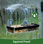 Window Bird Feeders for Outside with Strong Suction Cups Home Bird Feeder, Transparent Bird House Cat Kids and Elderly Viewing Bird Feeder for Window Perch (Polyurethane)