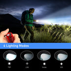 Flashlight Rechargeable,2000L High Lumens Flashlight,Super Bright Small LED Flash Light-Zoomable,Adjustable Brightness,Long Lasting for Camping,Outdoors,Christmas Gifts Men&Women-Red