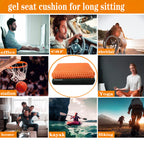 Plus Size Gel Seat Cushion for Long Sitting, Extra Large and Thick Gel Seat Cushion for Pressure Relief for Back, Sciatica, Hip, Tailbone Pain, Used for The Office, Cars, Wheelchairs (Orange)