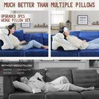 Wedge Pillow for Sleep Apnea with Extra Sleep Mask, 8 & 12 Inch Adjustable Wedge Pillow for Acid Reflux Relief, Washable Cover, Memory Foam Sleep Apnea Pillow for Back support, Leg, Knee & Acid reflux