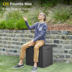 EAST OAK Outdoor Storage Box, 31 Gallon Deck Box, Waterproof Resin Storage Bin for Patio Cushions, Gardening Tools, Accessories, Lockable, UV Resistant, Black