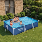Bestway Steel Pro 9' 10" x 6' 7" x 26" Rectangular Above Ground Pool Set with 827 Gallon Capacity, DuraPlus Liner, and Flowclear 330 GPH Filter Pump