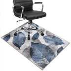 SAIKOOWA Office Chair Mat for Hardwood Floor,36"*48" Highly Premium Quality Protector Floor Mat,Desk Chair Mat - 2.15lbs Anti-Slip Chair Rug Mat for Office Home Laminate Floor Blue Leaf