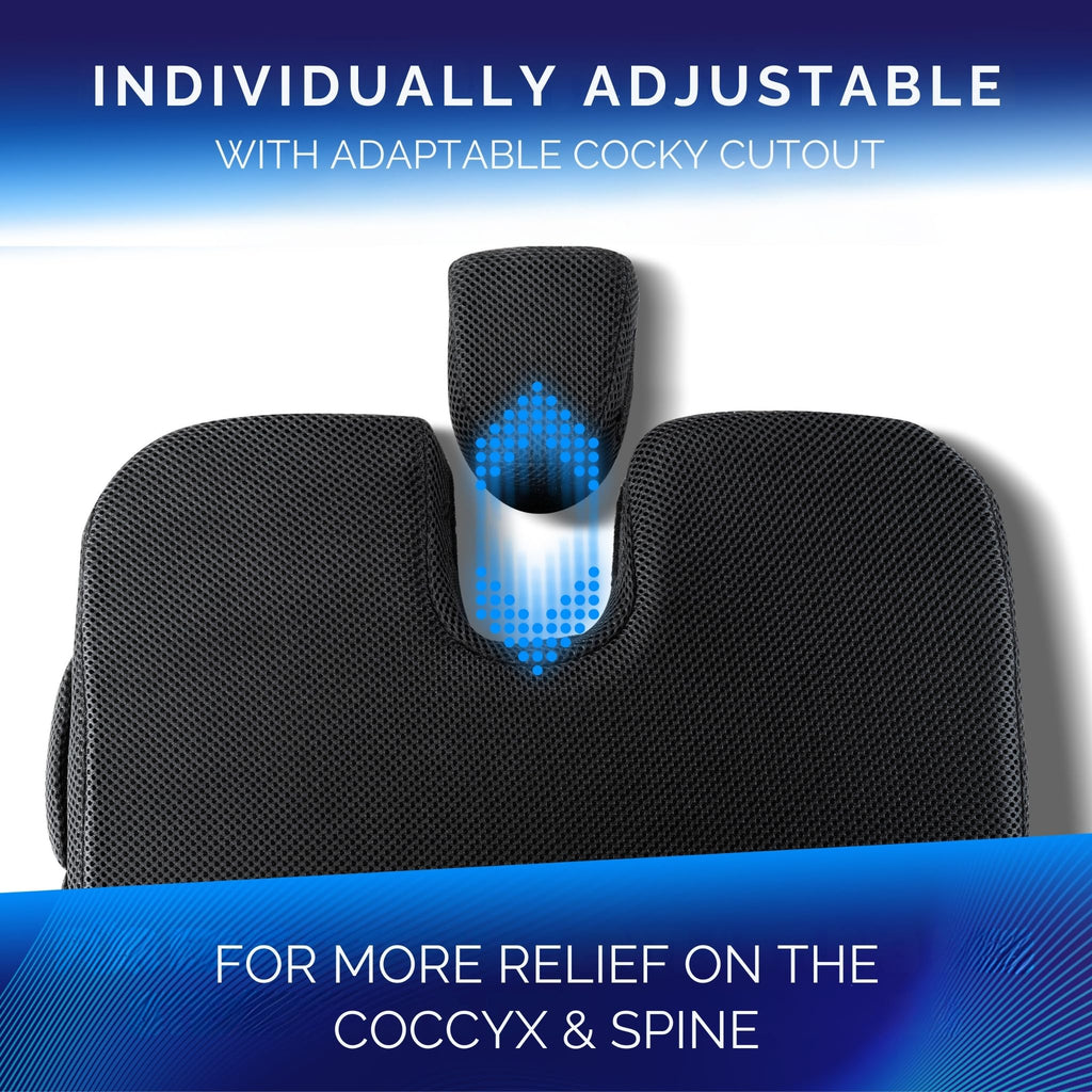 Healthfix® Wedge Seat Cushion for Improved Sitting Posture - Comfortable Ergonomic Wedge Cushion for Chair, Car & More | Orthopedic Seat Cushion with Optimal Memory Foam Firmness