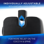 Healthfix® Wedge Seat Cushion for Improved Sitting Posture - Comfortable Ergonomic Wedge Cushion for Chair, Car & More | Orthopedic Seat Cushion with Optimal Memory Foam Firmness