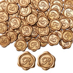 Yoption Initial Alphabet R Adhesive Wax Seal Stickers, 50 Pack Letter Wax Seal Stickers Envelope Seal Stickers Envelope Seals Self Adhesive Gold Stickers for Wedding Party Birthday Christmas (R)