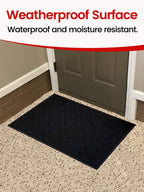 SlipToGrip Universal Door Mat, Plaid Design - Green, 42 x 35 - Anti Slip, Durable & Washable, Outdoor & Indoor Floor Welcome Mat Door Mat Entry - Rug for Garage, Patio, Front Door, Dust Absorbent, 2pk