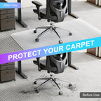 Vicwe Office Chair Mat for Carpet, 32'' x 48'' Computer Desk Chair Mat for Carpeted Floors, Easy Rolling Hard Mat for Office Chair on Carpets, Anti-Slip Carpet Protector Mat Clear, Ship Flat