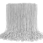 EOBOH 100PCS Bead Necklace, Silver Mardi Gras Beads Stuff Party Favors, Christmas 33" Toy Necklaces Costume, Festival Parade Throw Accessories for Wedding Birthday Celebrations Decoration
