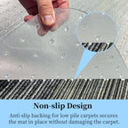 Tonaus Office Chair Mat for Carpeted, 48"×36" Transparent Carpet Floor Protector Cover Rug Mat with Non-Slip Studded Lip, Heavy Duty for Home Computer Desk Rolling Chair