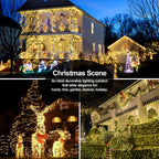 403 FT 1000 LED Christmas Lights Outdoor Decorations Super Long Fairy Lights Waterproof 8 Modes Timer Clear Wire String Lights for Outside House Tree Patio Yard Wedding Party Holiday-Warm White