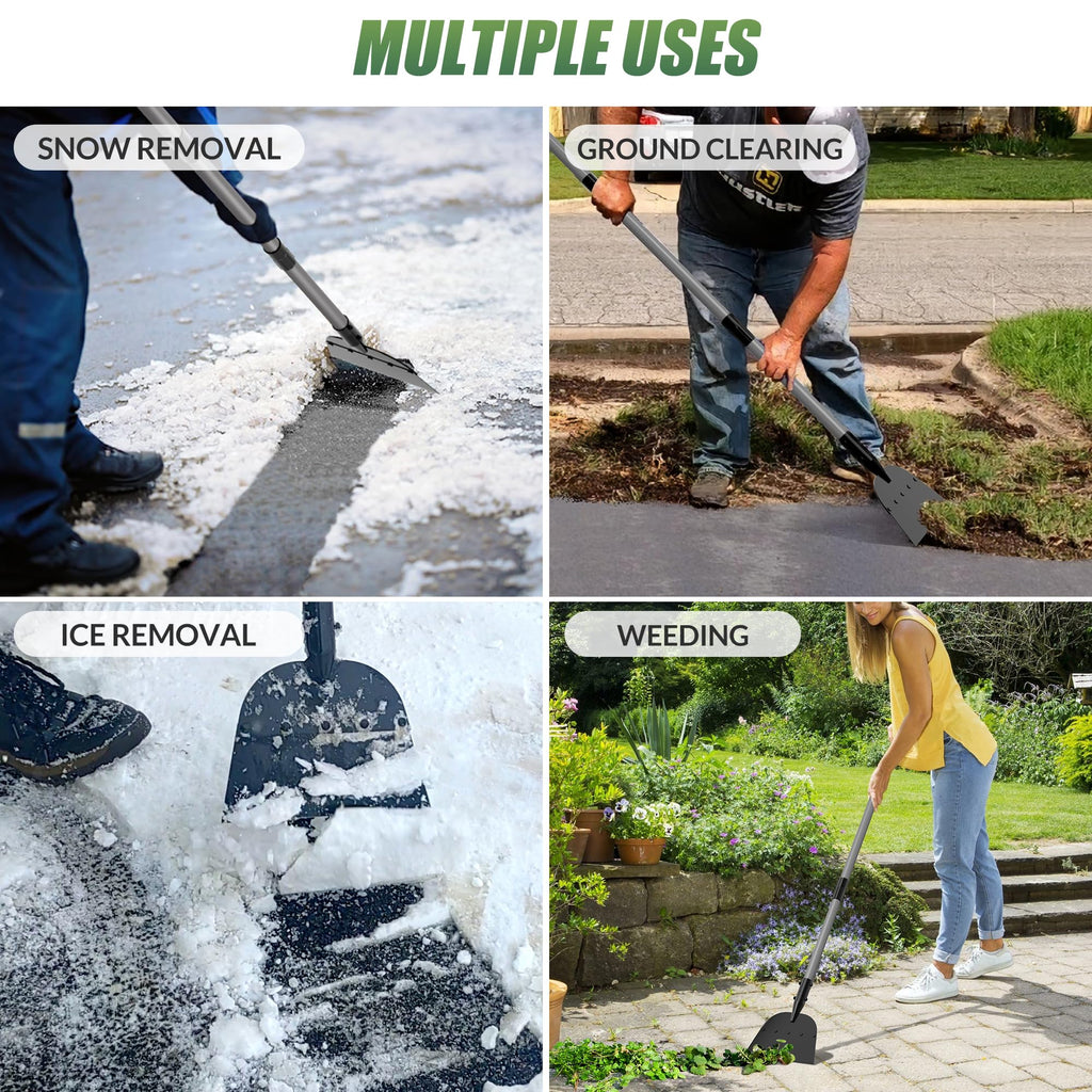 Walensee Flat Shovel,Snow Shovel, Ice Scraper, 54 inch Snow Ice Chopper for Walkway, Ice Removal Tool for Road Outdoor Garden Cleaning Scraper, Weed Remove Tool for Lawn Edging, Driveway Weeding Tool