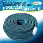 U.S. Pool Supply Pool Vacuum Hose - 1-1/2" x 50' Professional Heavy Duty Pool Hose for Inground, Spiral Wound with Kink-Free Swivel Cuff - Connect to Vacuum Heads, Skimmer, Cleaner, Filter Pump Inlet