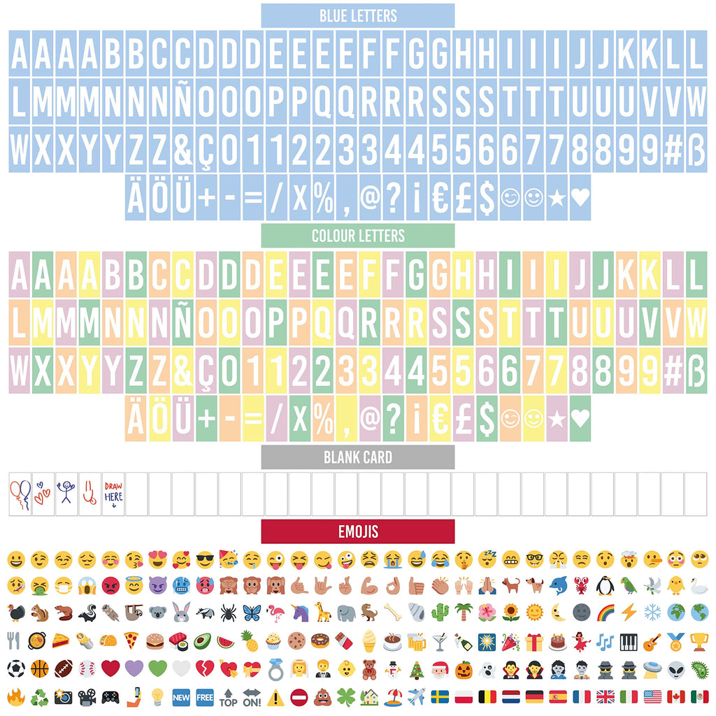 Blue Cinema Light Box with 400 Letters, Emojis & 2 Markers - BONNYCO | Led Light Box Boy Bedroom Decor & Baby Shower | Light Up Sign Letters Board Gifts for Boys and Children for Birthdays & Christmas