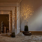 LITBLOOM Lighted Brown Willow Branches 32IN 100 LED with Timer Battery Operated, Tree Branch with Warm White Lights for Holiday Christmas Decoration Indoor Outdoor Use