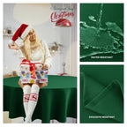 Biscaynebay Textured Fabric Round Christmas Tablecloths 70", Hunter Green Water Resistant Spill Proof Tablecloths for Dining, Kitchen, Wedding, Parties. etc