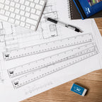 Plastic Rulers, 12 Inch, 3 Pack, Easy-to-Read Markings, Scratch-Resistant Design with Inches and Centimeters, Durable Transplant Rulers for Crafting Office & School, School Supplies