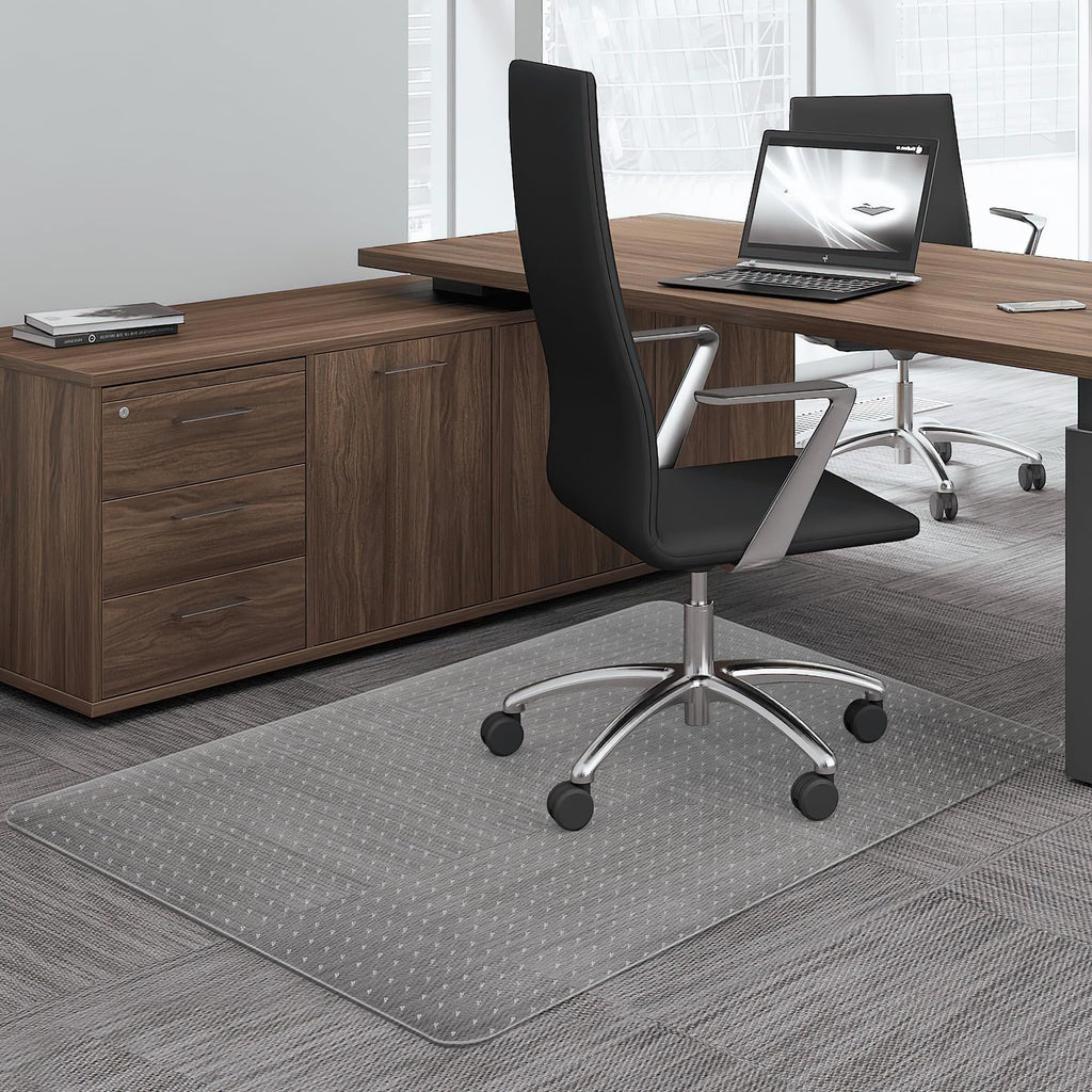 Office Chair Mat for Carpet, Clear Chair Mat with Studs for Low Pile Carpeted Floors, Transparent Thick and Sturdy Carpet Floor Protector for Desk Chair on Office, Home, Gaming - 30"x48"Rectangle