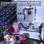 Ollny Christmas Lights Outdoor 400LED 131FT, Cool White Fairy Lights with Remote 3 Timer, Plug in 8 Modes String Lights for Bedroom Indoor Outside House Party Xmas Decorations