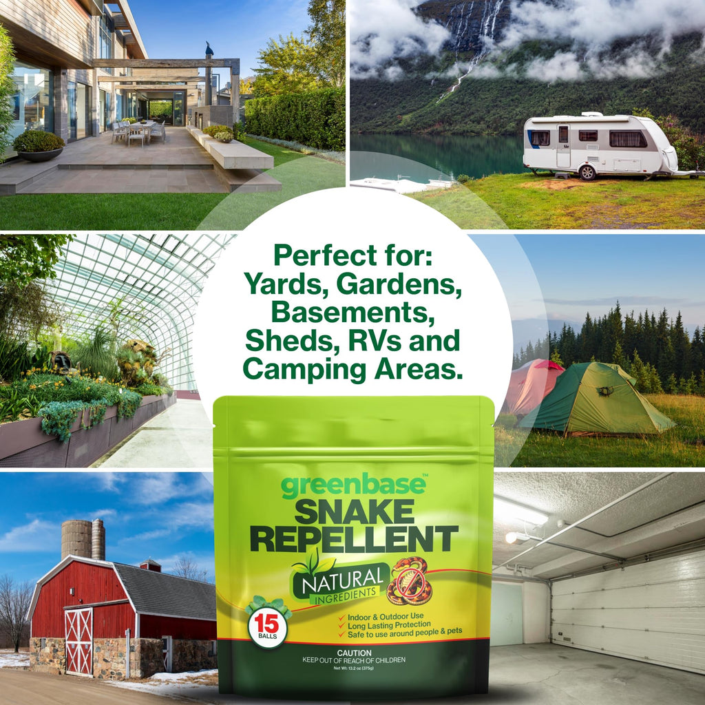Natural Snake Repellent Balls 15 Pack – Travel, Indoor & Outdoor Snake Deterrent for Yard, Garden, Garage, Camping, RVs, Sheds & Basements | Long-Lasting Protection, Safe for Pets & Plants