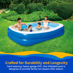 Inflatable 103-in x 69-in x 22-in Deep Rectangular Family Pool with Cover