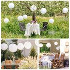 LIHAO 20pcs White Paper Lanterns Chinese Hanging Paper Lanterns Mix Size Decorative Party Lanterns for Wedding Birthday Halloween Party DIY, 4 Size