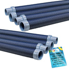 U.S. Pool Supply Pool Vacuum Hose, 8 Piece Pool Hose Set - 40" Blue Flexible Spiral Wound Connector Sections with 1.5" Male & Female Cuff Ends, Replacement Fits Most Inground Automatic Cleaner Brands