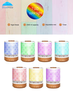BlueHills 2500 ML Humidifier with Essential Oil Diffuser Combo Aroma Home Décor Design for Large Bed Bath Kids Baby Living Rooms Big Capacity LED Lights Scent Ultrasonic Cool Mist Wood Grain F006